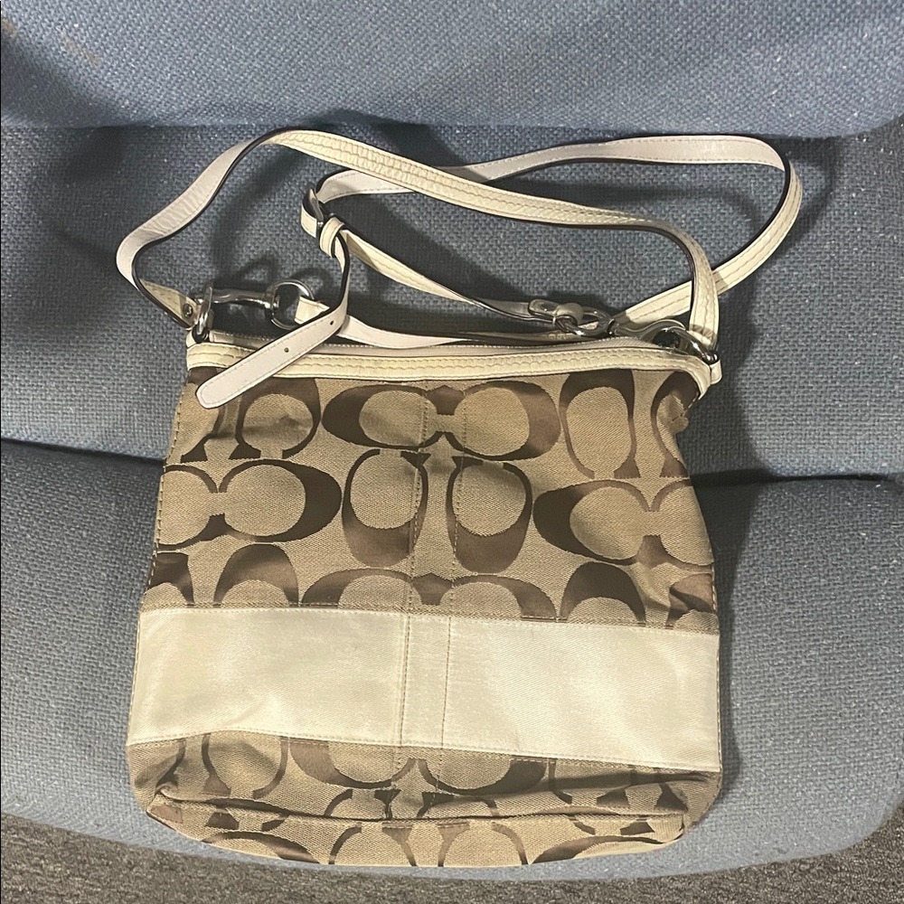 Coach Brown and Cream Crossbody Bag (Pre-owned)